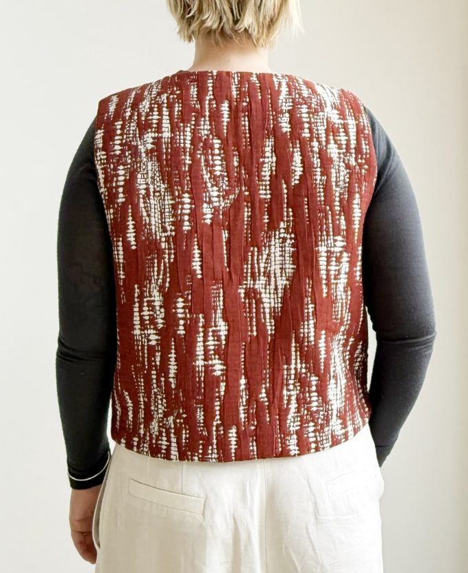 O*, gilet #001 - jaquard red - Image 6