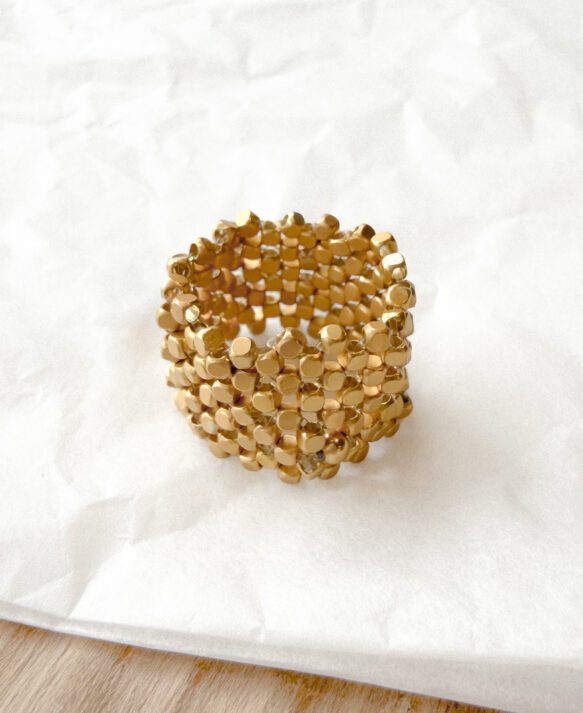 Ibu, ring Mesh - goldplated