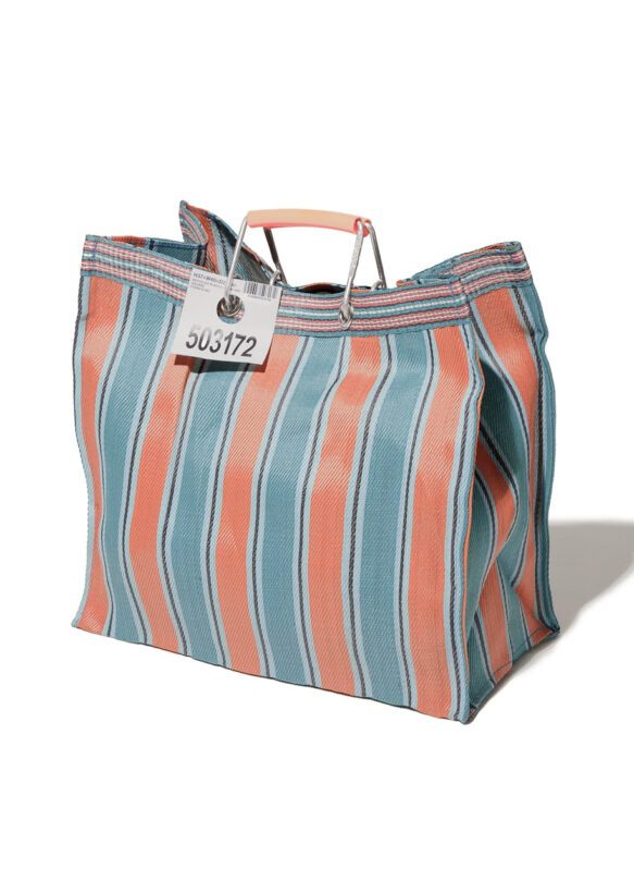 puebco, square recycled plastic stripe bag / + colors
