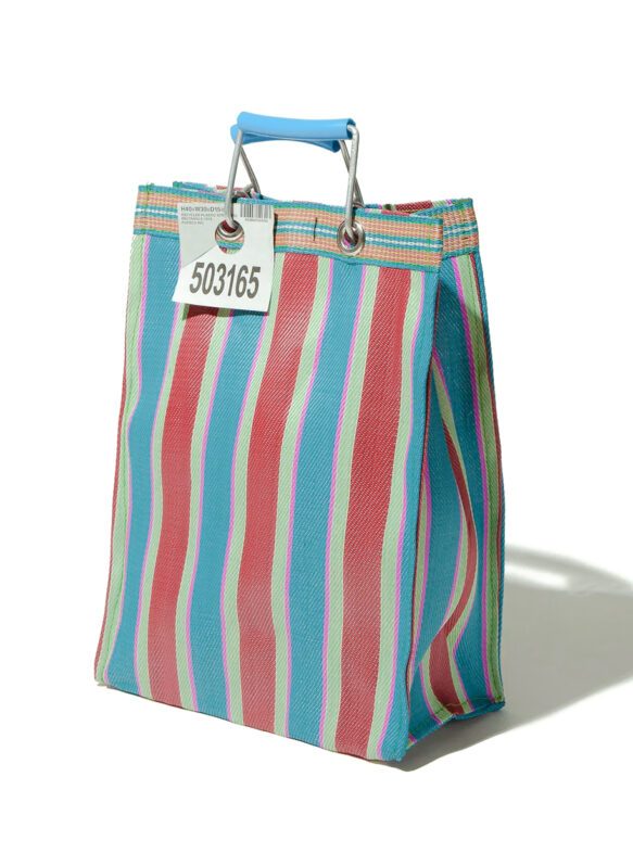 puebco, rectangle recycled plastic stripe bag / + colors